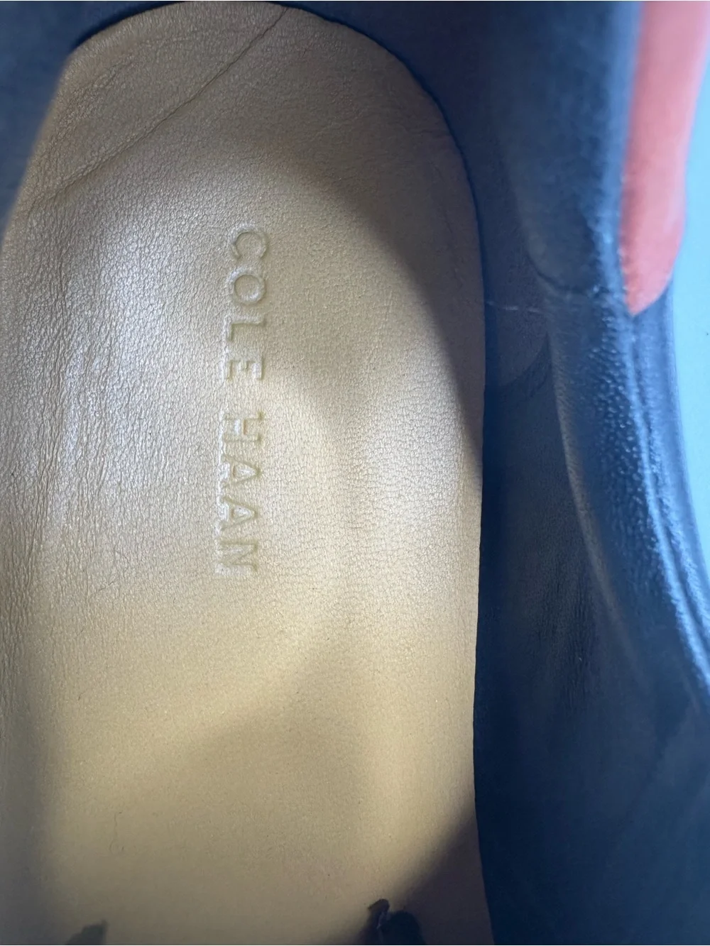 Cole Haan C24673 Black Leather Slip-On Loafers with Brown Accents